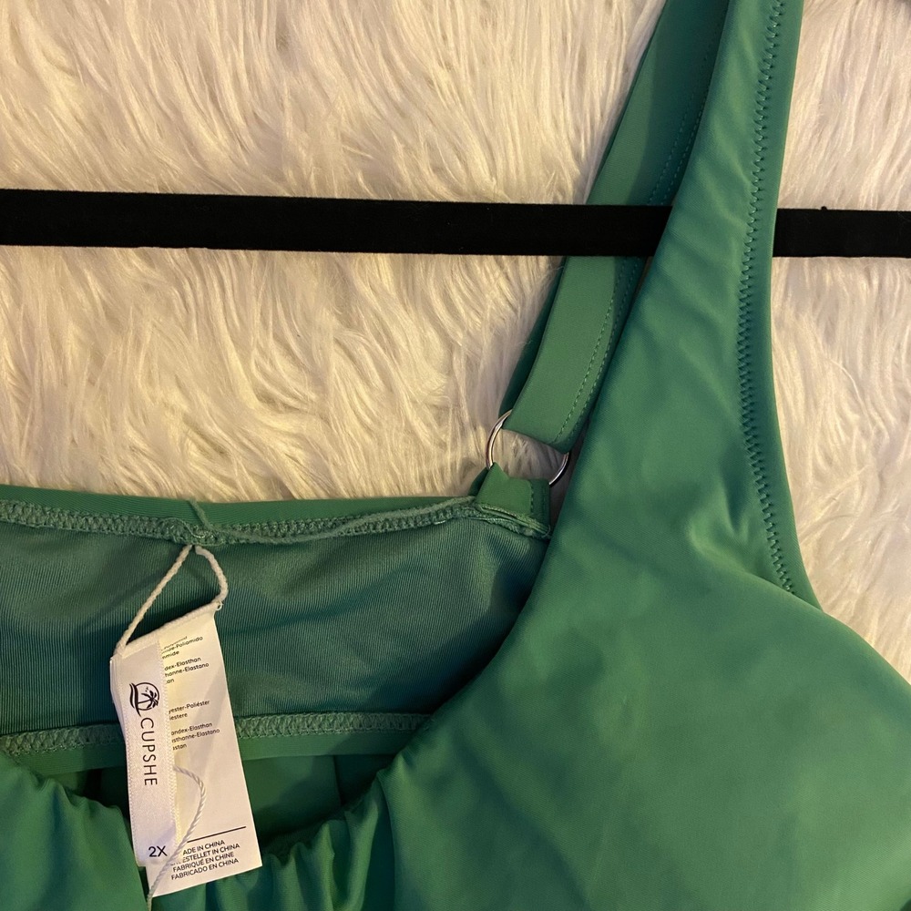 Cupshe Green Swim Top Flounce Adjustable Straps Tankini 2X - Picture 8 of 8